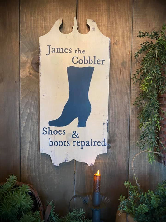 Tavern Sign, 24" x 11", JAMES THE COBBLER