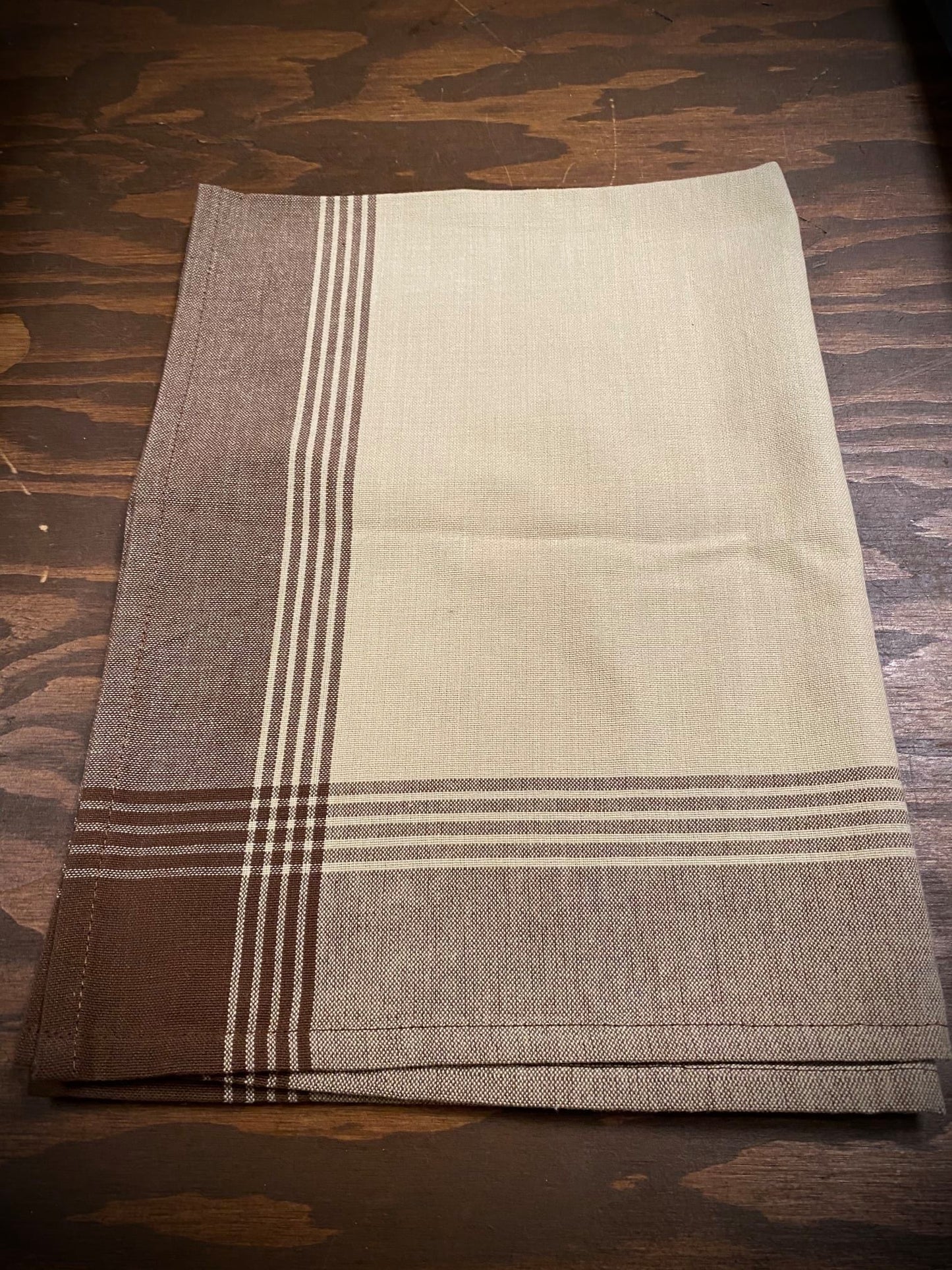 Tea Towel, McLeod Stripe, COUNTRY BROWN/TEA DYE