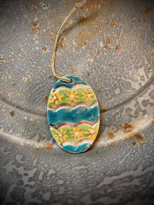 Ornament, EGG W/ DAISIES, Assorted