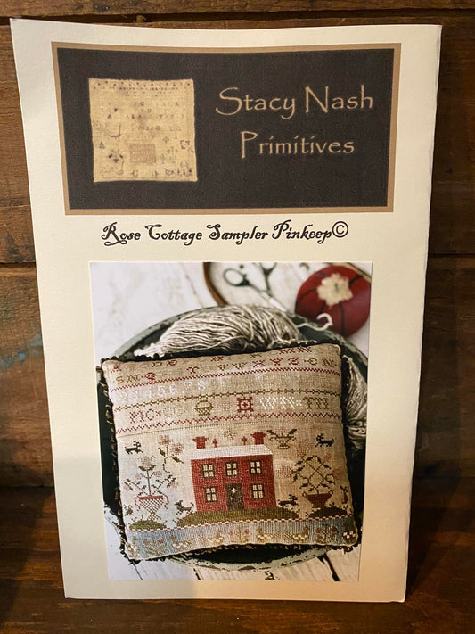 Rose Cottage Sampler Pinkeep, Cross Stitch Chart