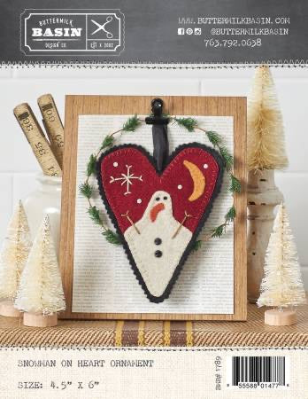 Pattern, SNOWMAN ON HEART ORNAMENT