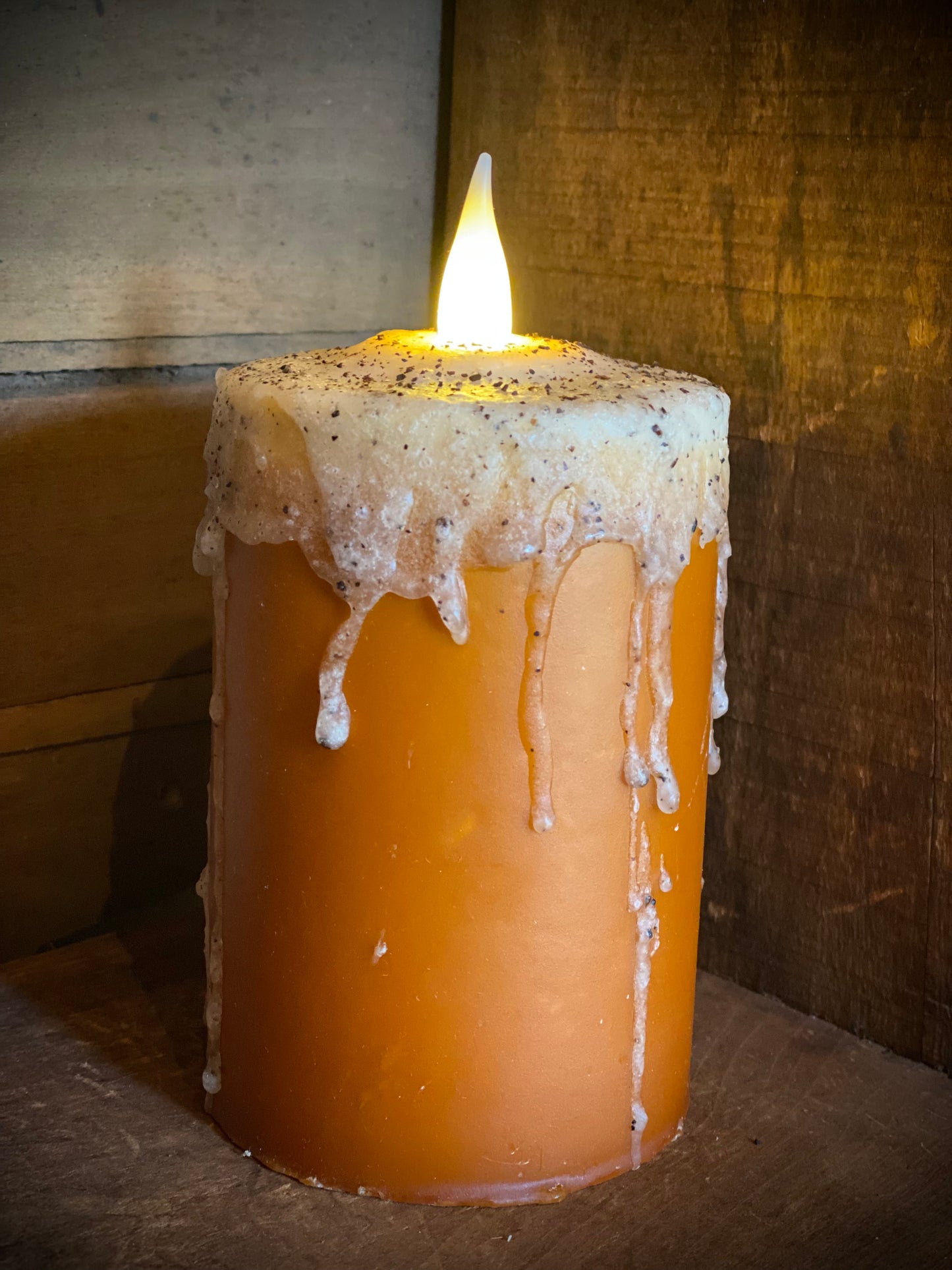 Hand-waxed Candle, HARVEST LEAF, 5" TIMER