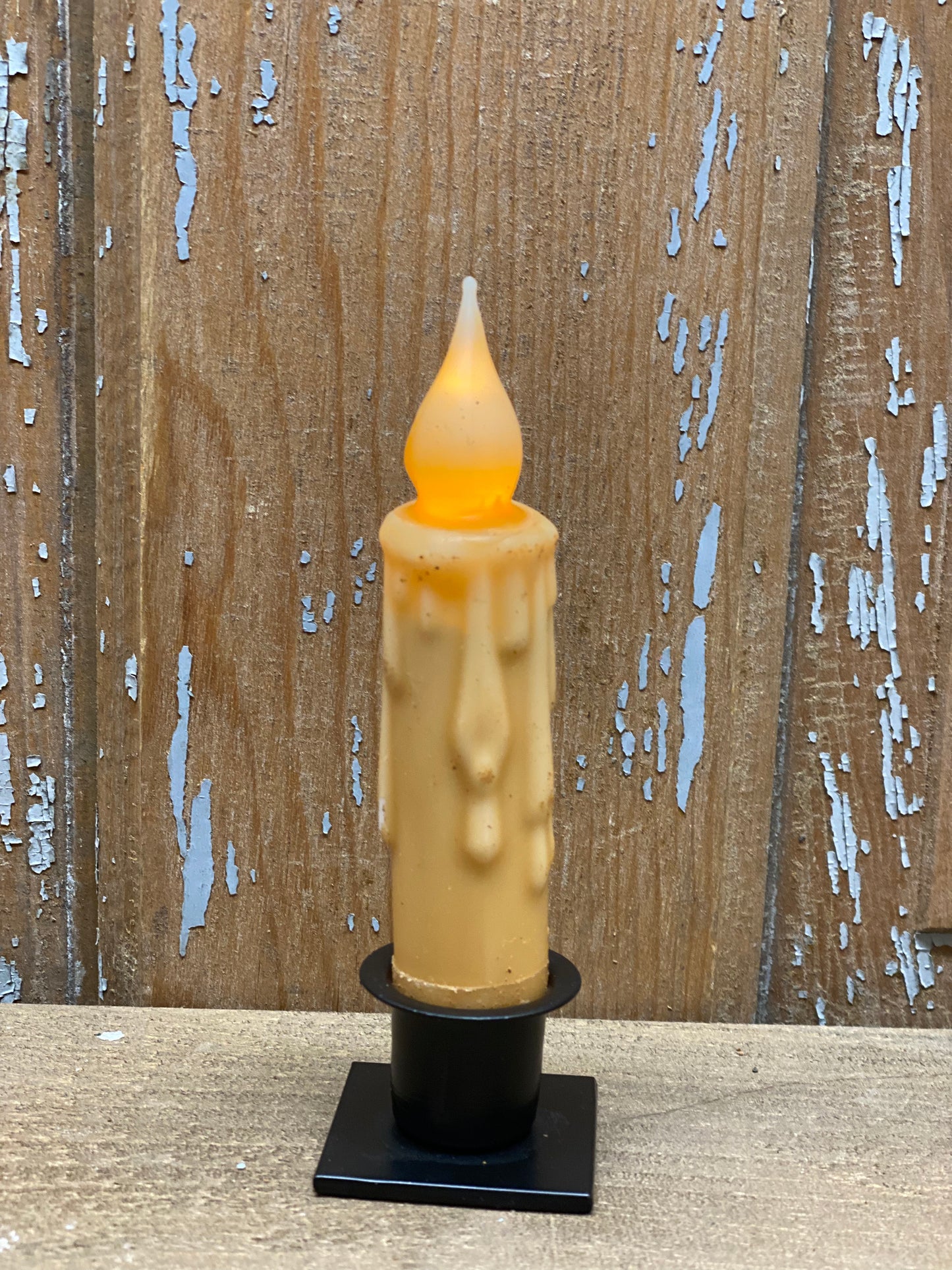 Taper Candle, 4", Wax Dipped, TIMER, CREAM