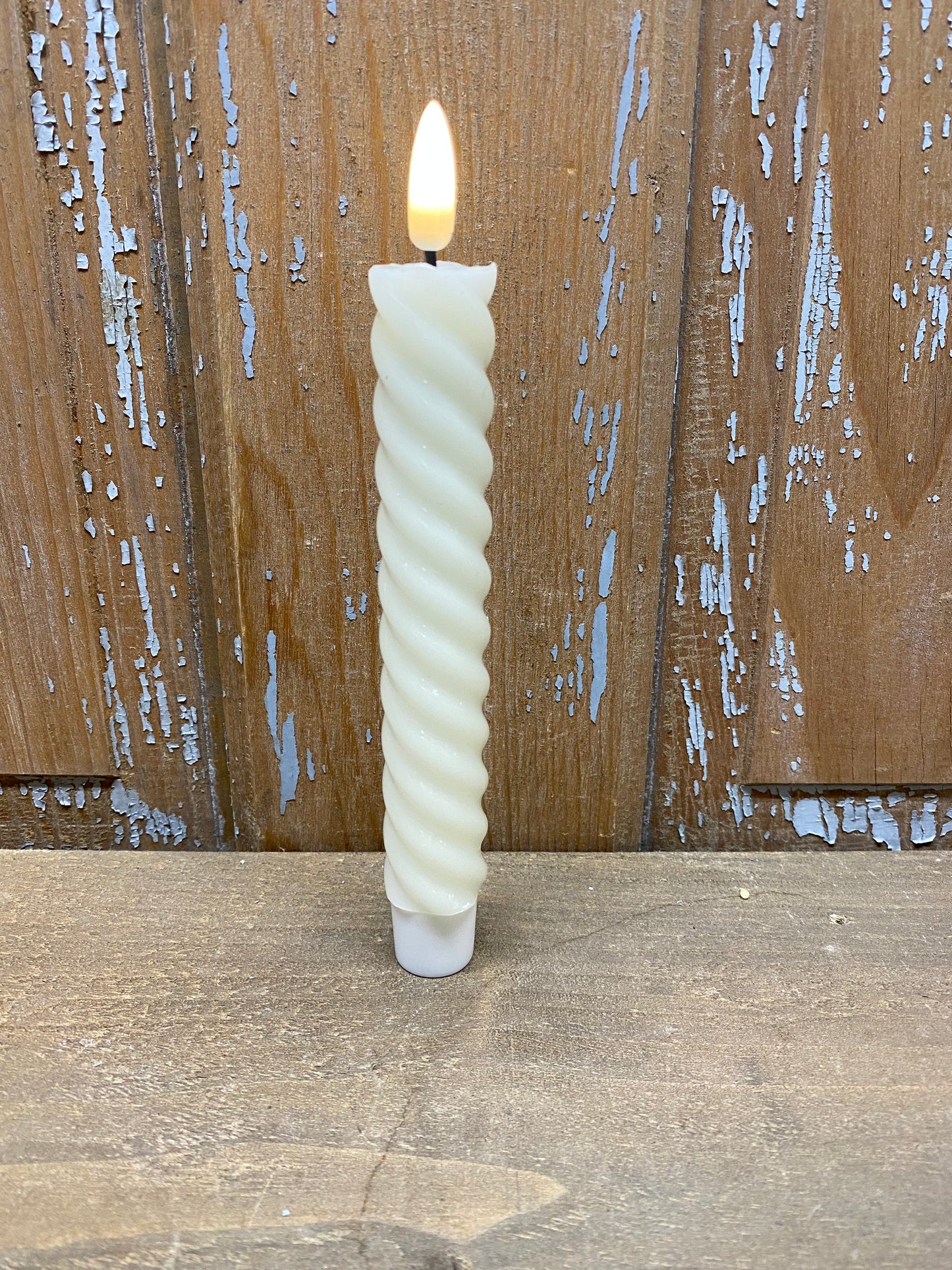 Taper Candle, 1"x 6", Spiral, TIMER, CREAM