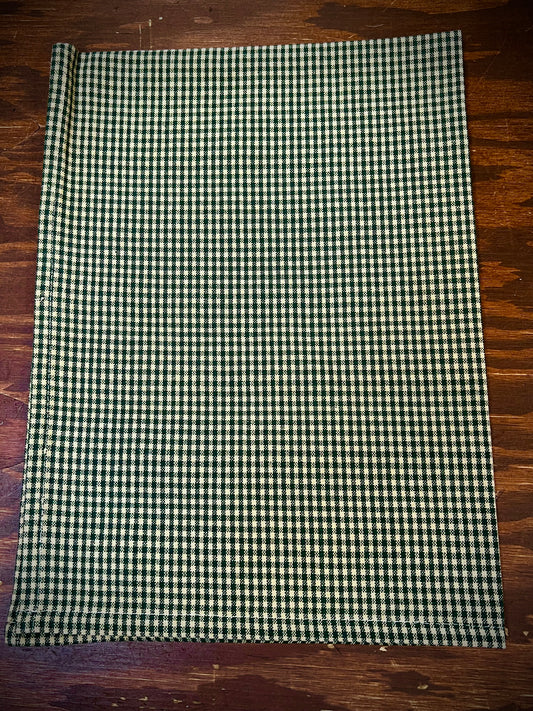 Tea Towel, Mini Check, GREEN/TEA DYE