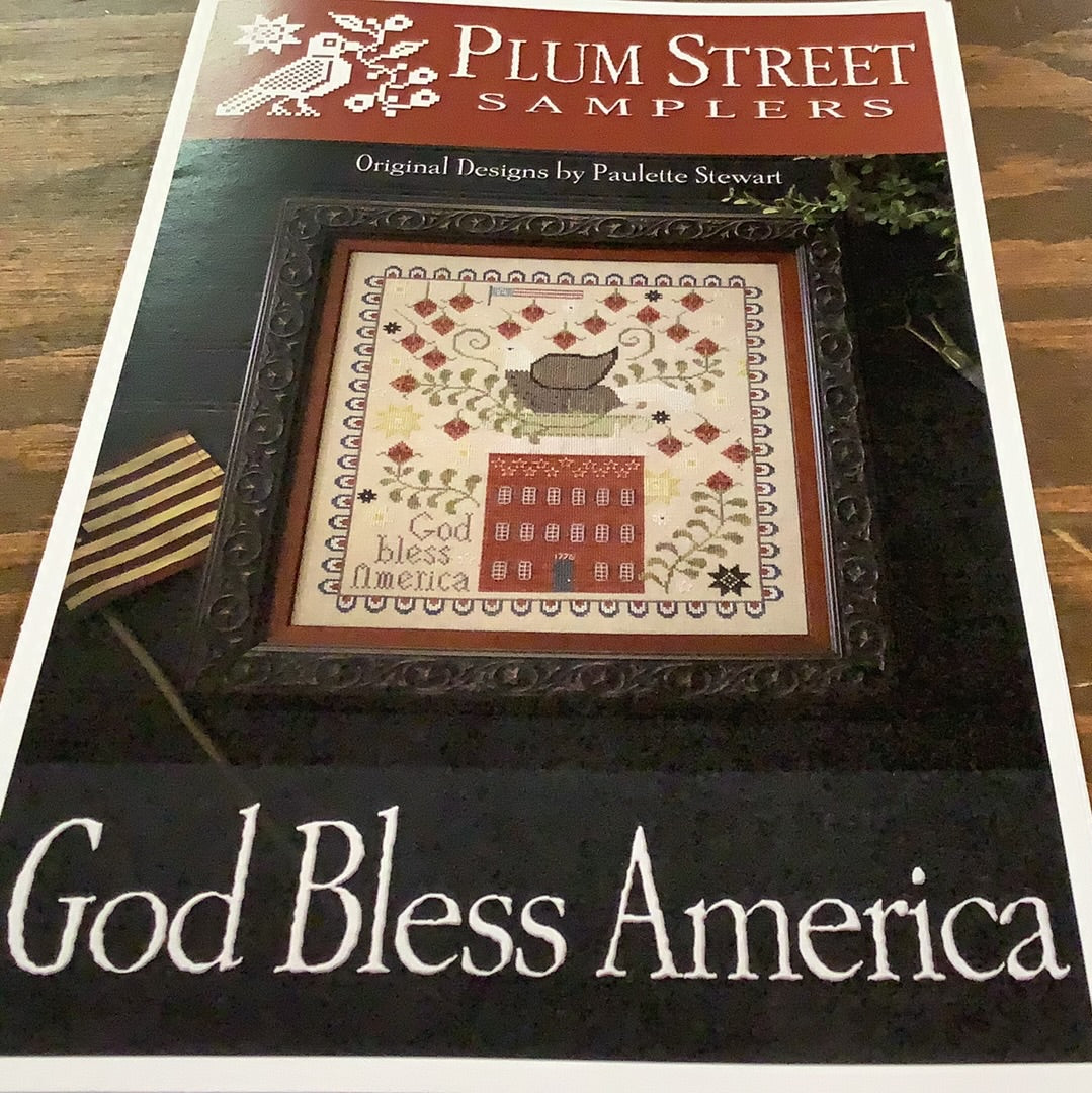 God Bless America, Cross Stitch Chart, Plum Street Samplers