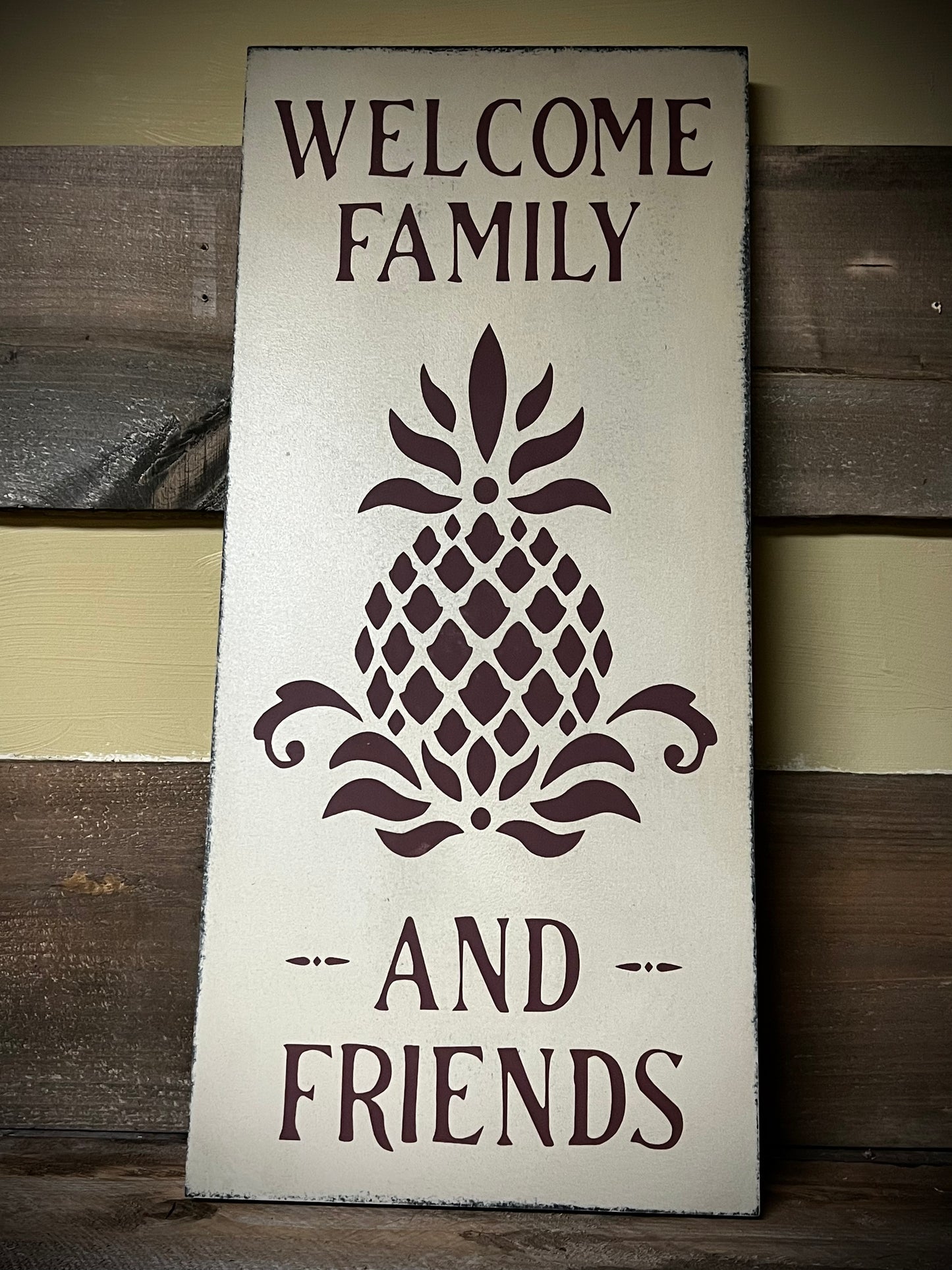 Welcome Sign, 10"x 22", PINEAPPLE
