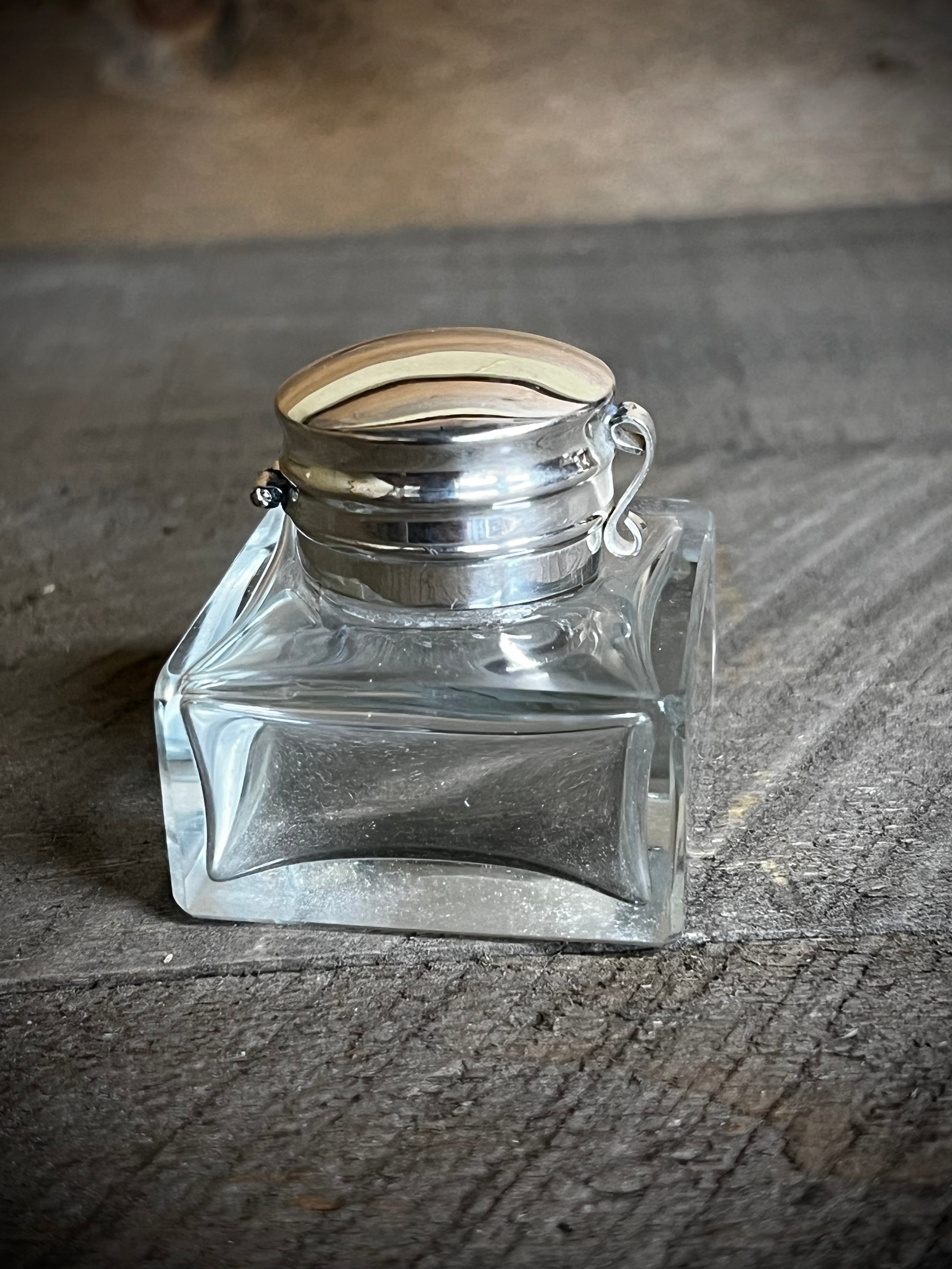 1-3/4 Square Clear Glass Inkwell