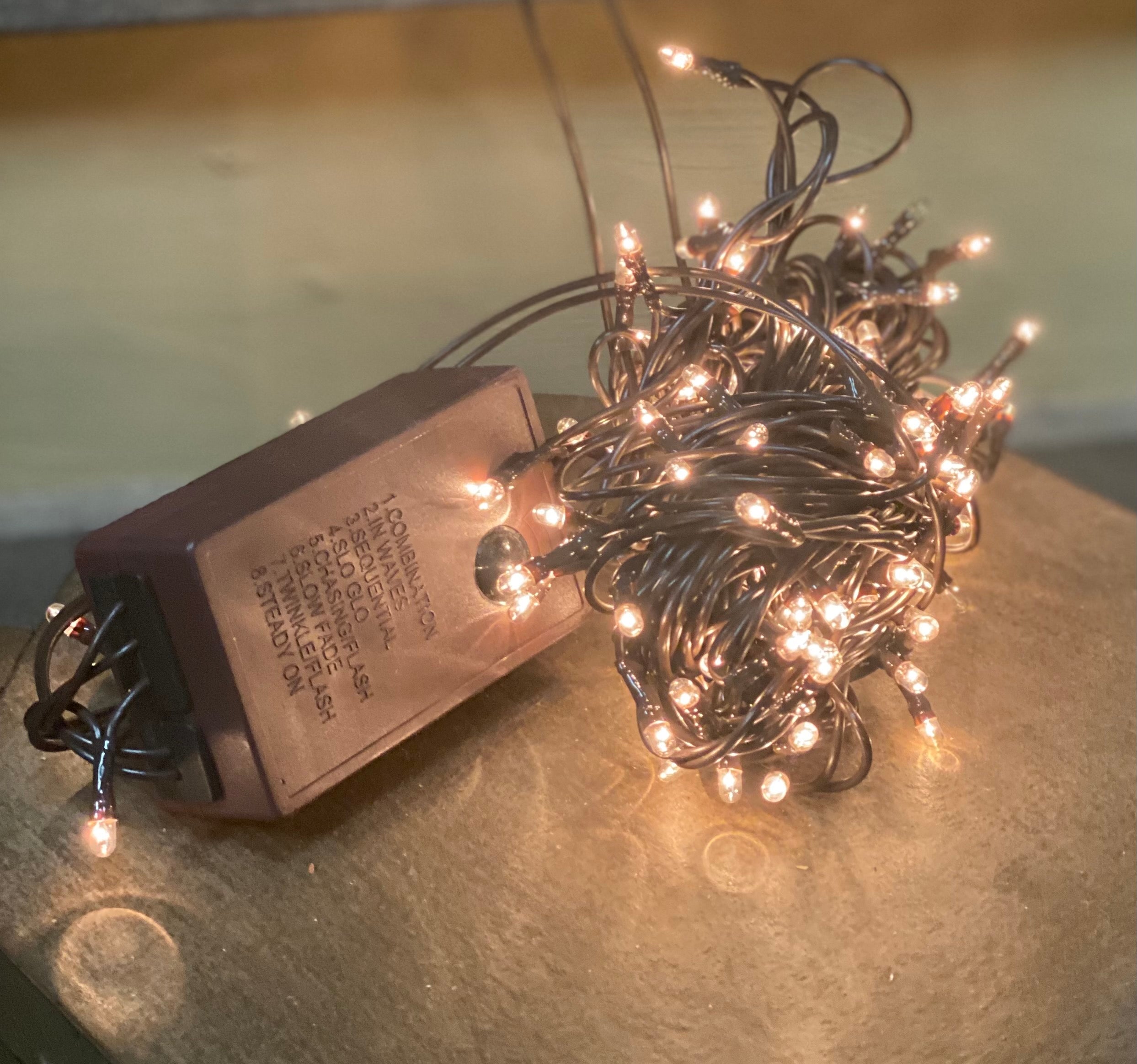 Teeny Bulbs, Brown Cord, 140 Count, WARM WHITE – Little Village Primitives