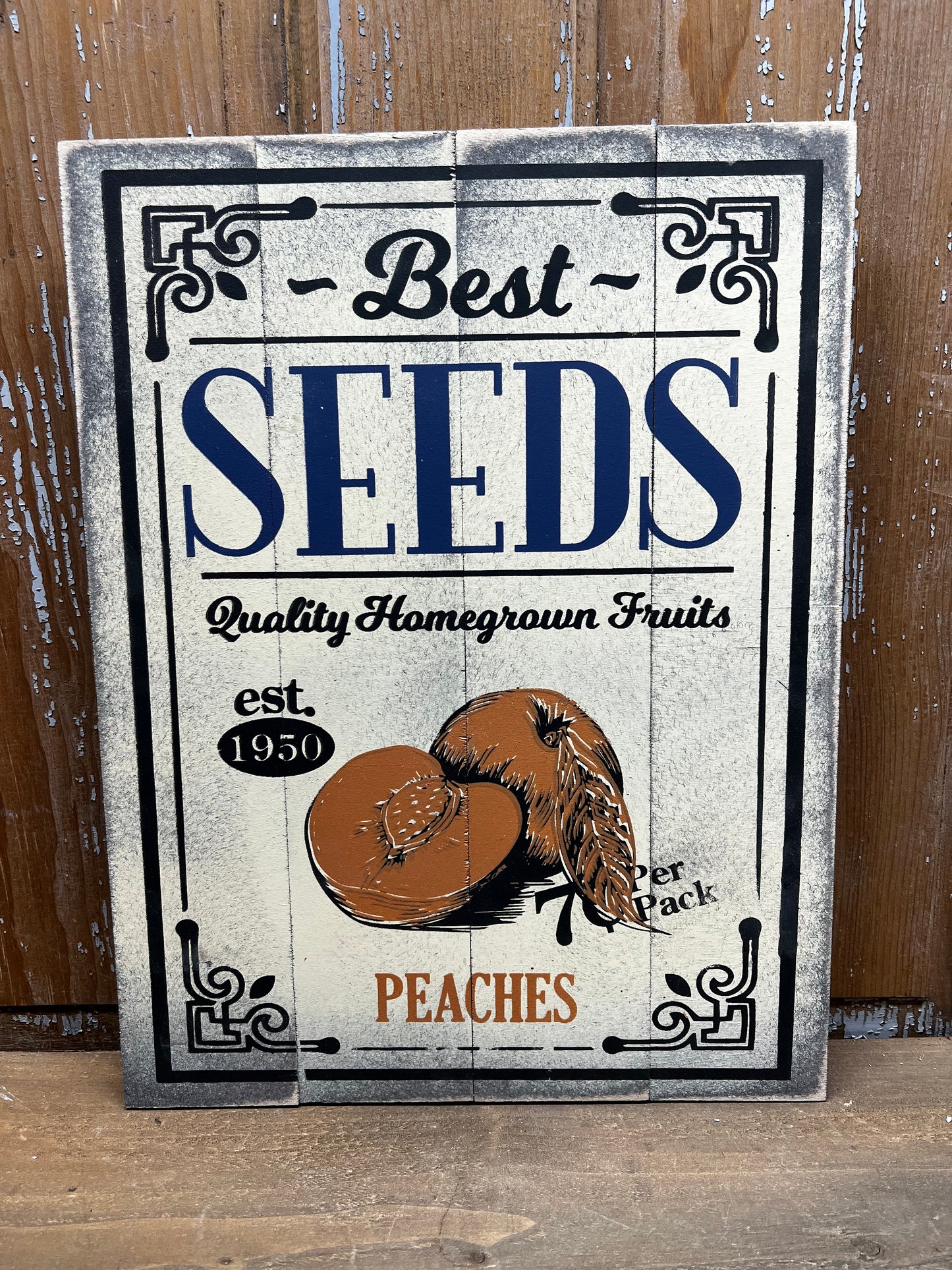 Pallet Sign, 12" x 16", PEACHES