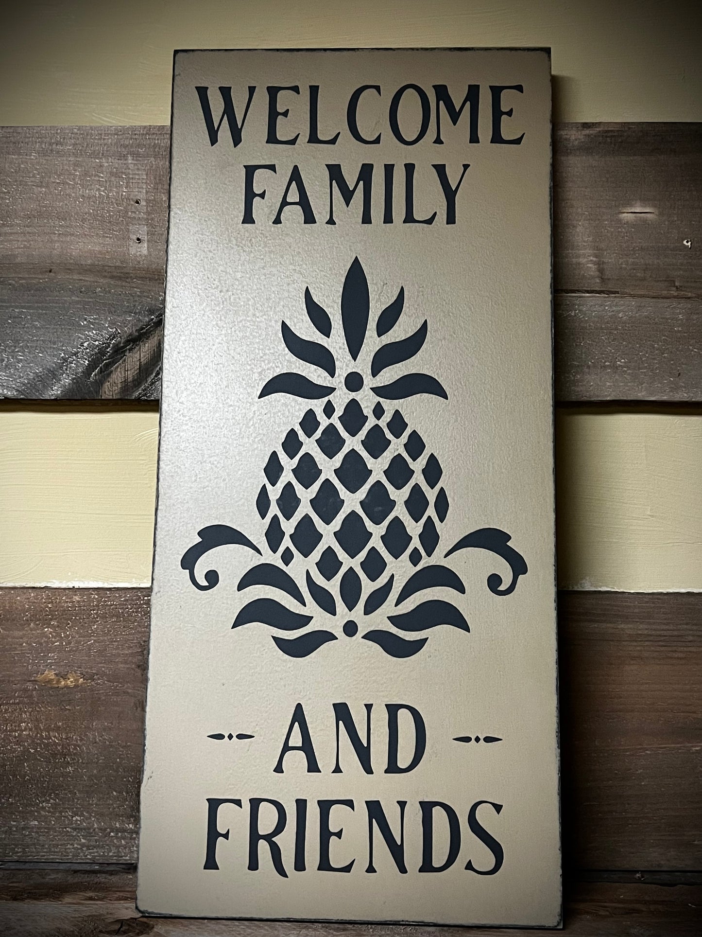 Welcome Sign, 10"x 22", PINEAPPLE