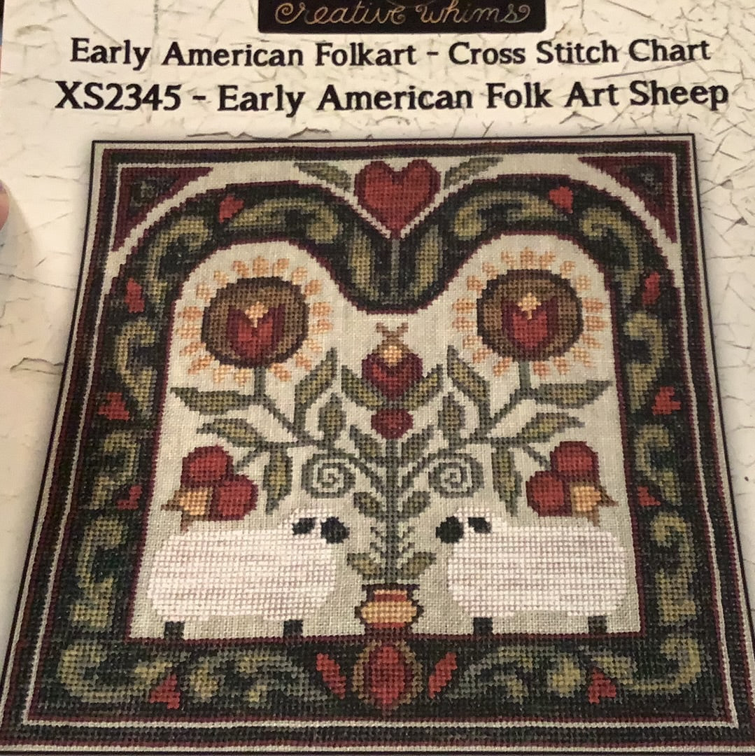 Early American Folk Art Sheep, Cross Stitch Chart, Koguts