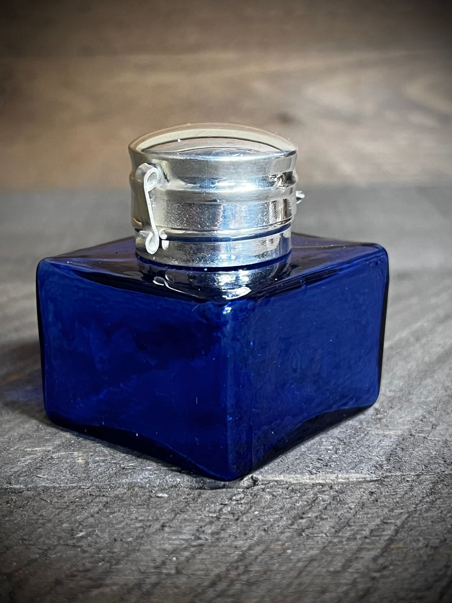 Glass Inkwell, 1.75", COBALT BLUE