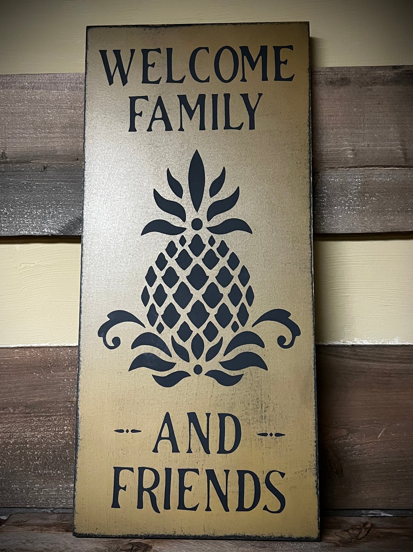 Welcome Sign, 10"x 22", PINEAPPLE