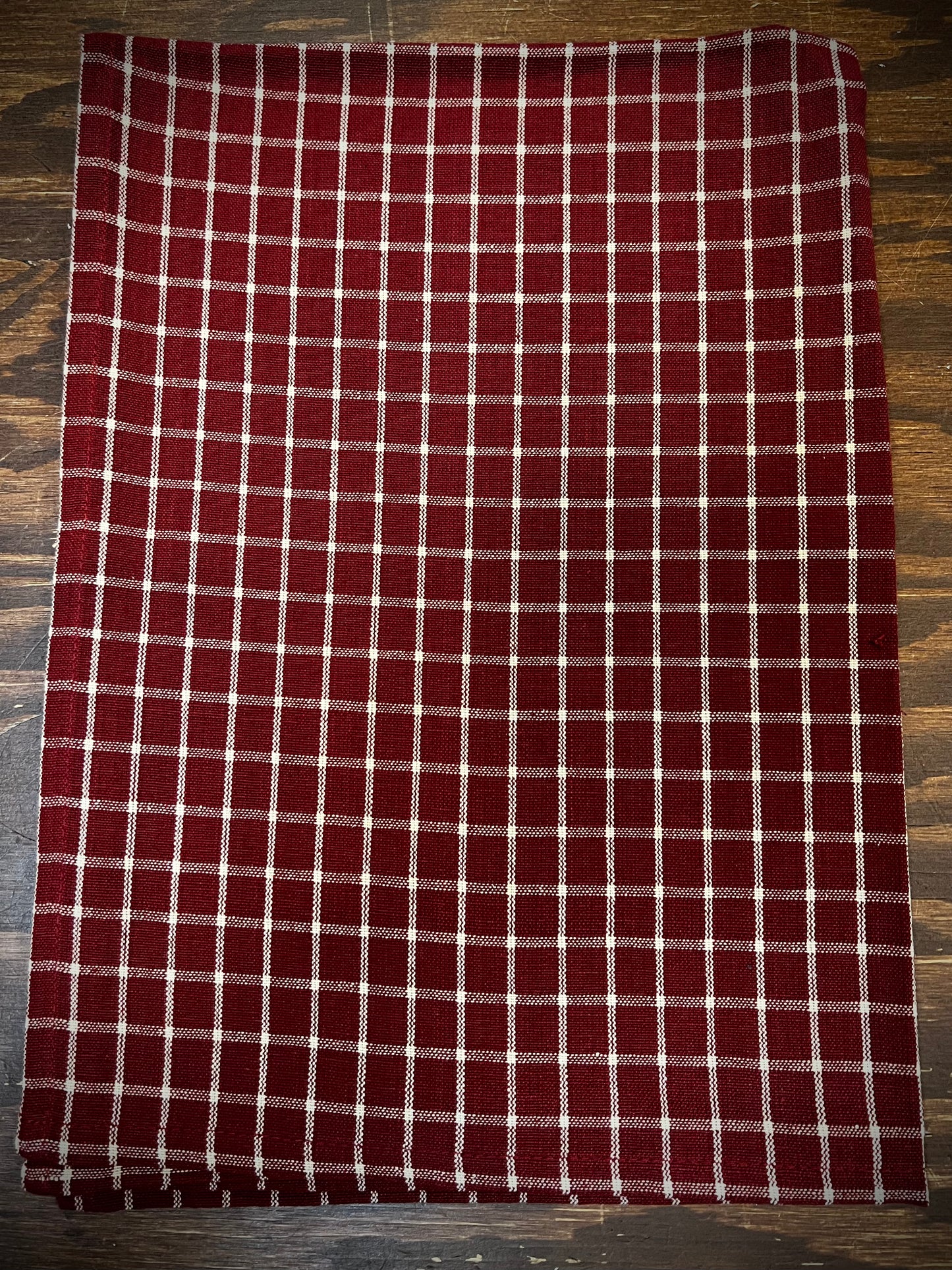 Tea Towel, Reverse Window Pane, RED/TEA DYE