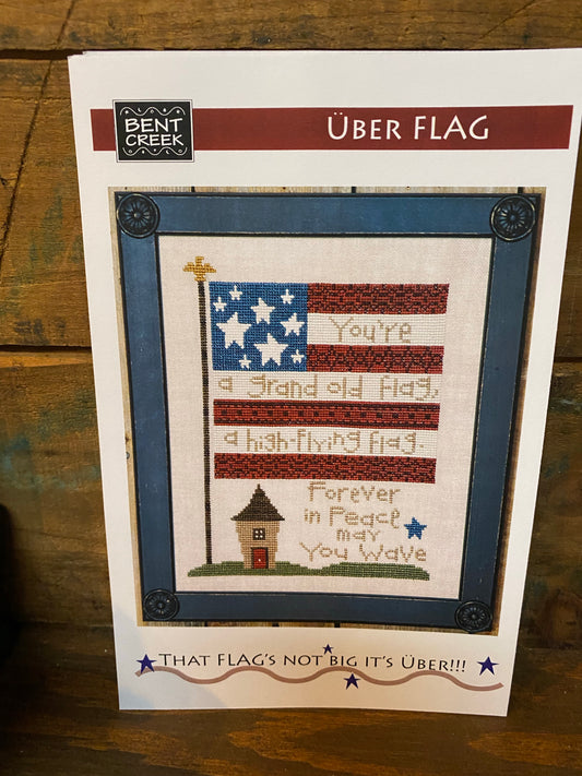 Uber flag, Cross Stitch Chart, Bent Creek