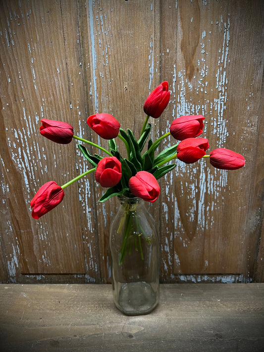 Tulip Bunch, 9 Stems, RED