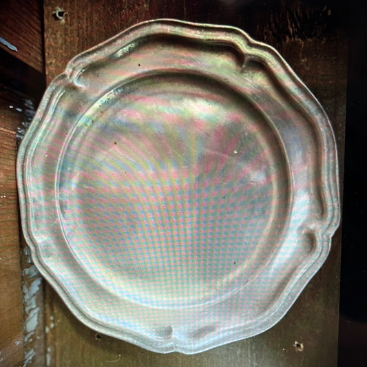 Scalloped Salad Plate, Pewter