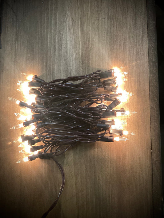 Country Lights, Brown Cord, 35 Count, WARM WHITE