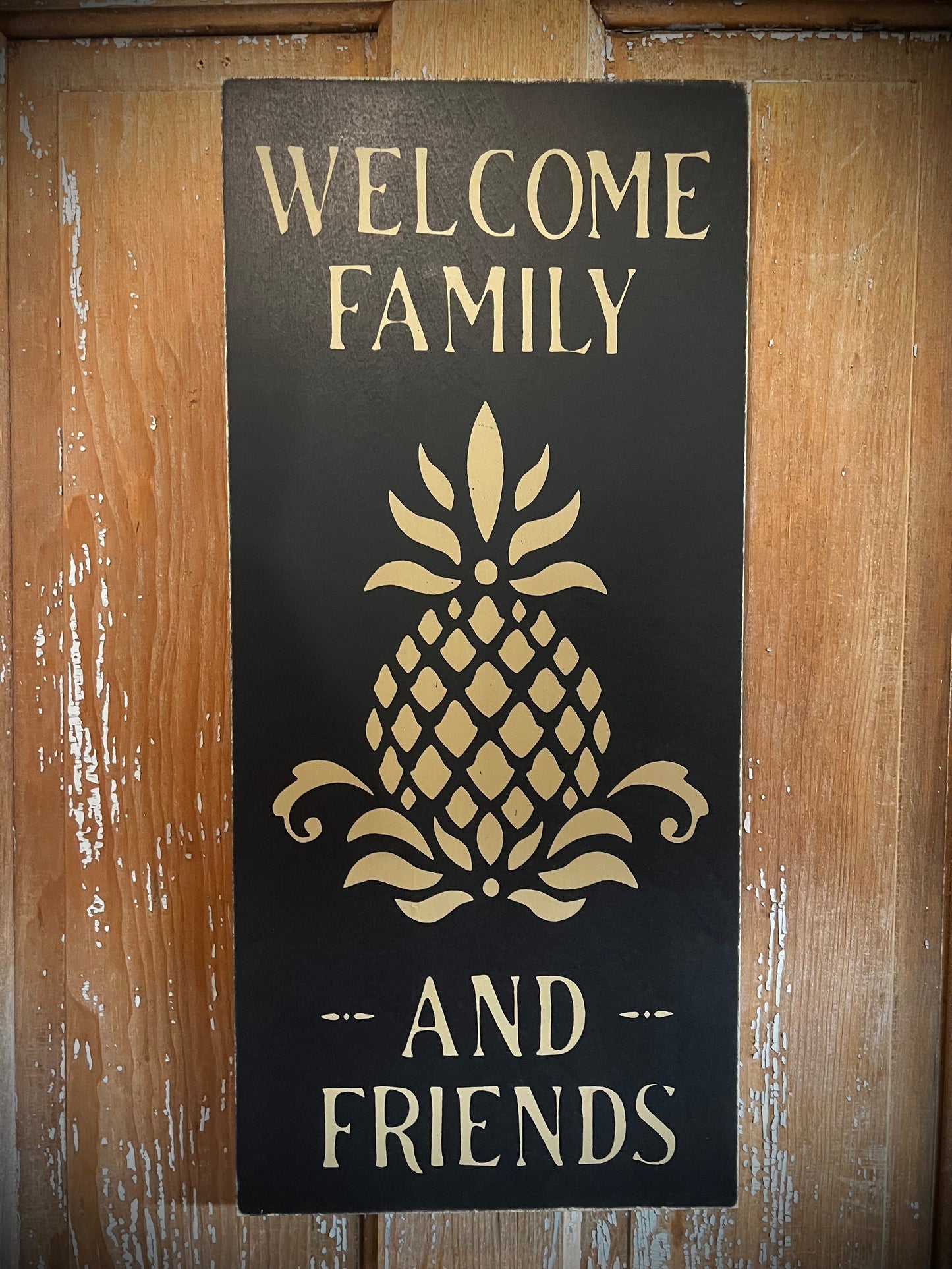 Welcome Sign, 10"x 22", PINEAPPLE