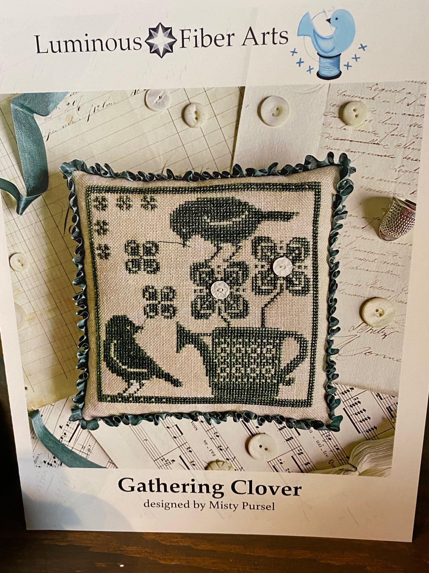 Gathering Clover, Cross Stitch Chart, Luminous Fiber Arts