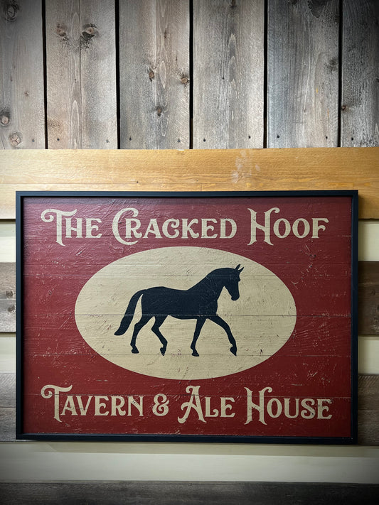 Tavern Sign, 24"x33", CRACKED HOOF TAVERN