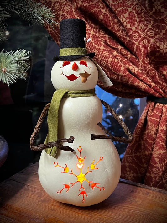 Snowman with Arms, Luminary, MEADOWBROOKE