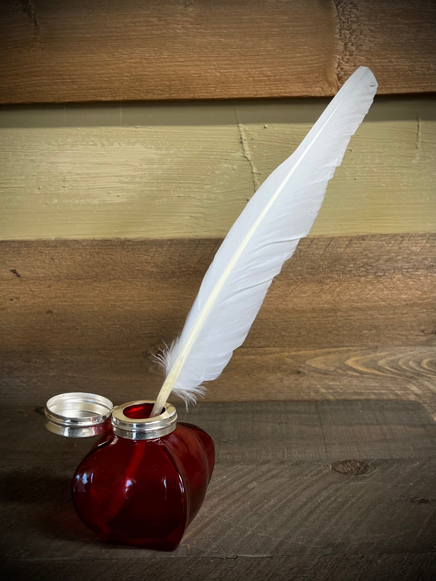 Inkwell, 3", Square Bubble, RED