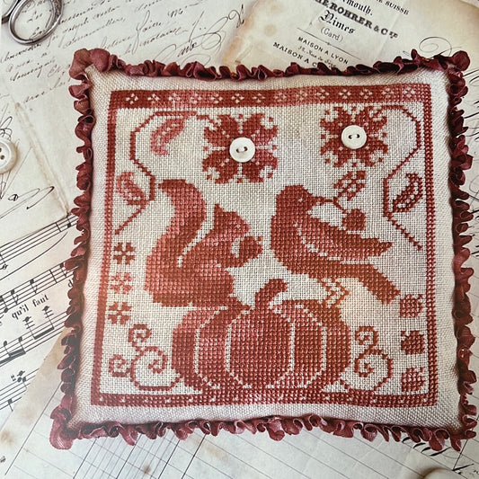 Gathering Acorns, Cross Stitch Chart, Luminous Fiber Arts