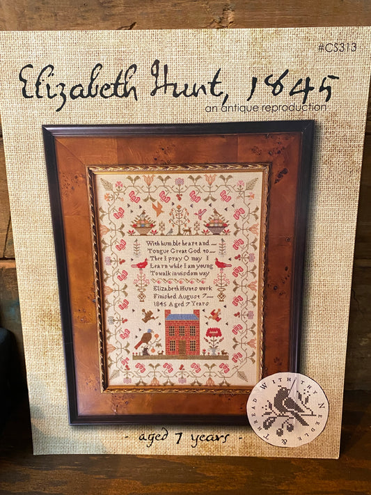 Elizabeth Hunt, 1845, Cross Stitch Chart